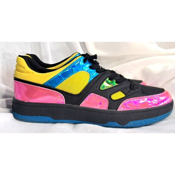 Cape Robbin Multi Color Lace Up Low Top Metallic Rainbow Sneaker Karis Size 9 - Picture 2 of 12